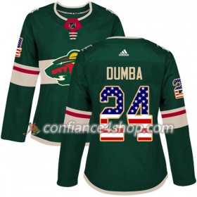 Adidas Maillot de Hockey Minnesota Wild Matt Dumba 24 2017-2018 Vert USA Flag Fashion Authentic - Femme
